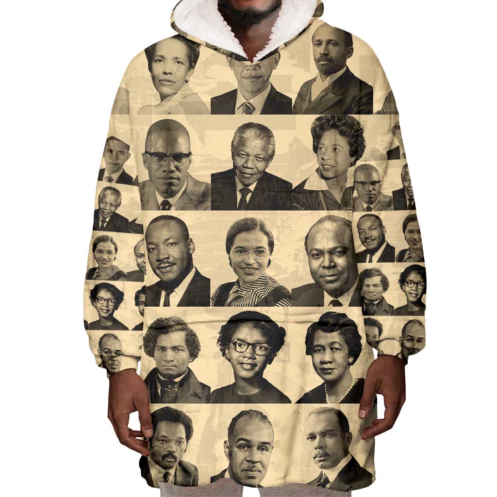 Civil Rights Leaders Wearable Blanket Hoodie African-American DT02