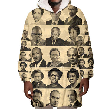 Civil Rights Leaders Wearable Blanket Hoodie African-American DT02