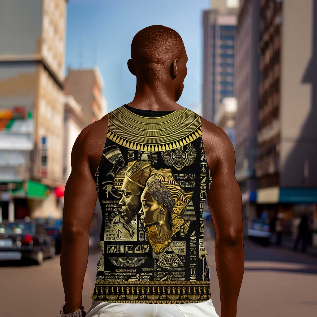 Egypt Pharaoh Men Tank Top Egyptian Hieroglyphs and Symbols DT02
