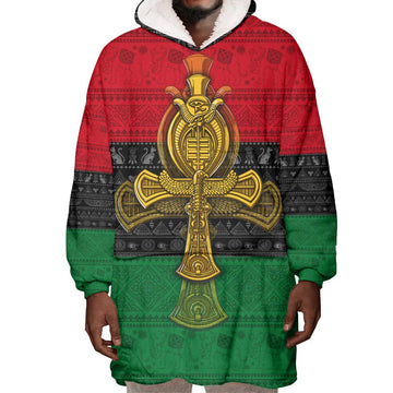 Pan African Ankh Wearable Blanket Hoodie DT02
