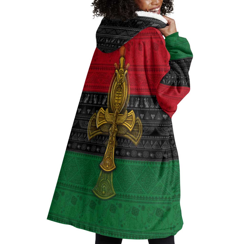 Pan African Ankh Wearable Blanket Hoodie DT02