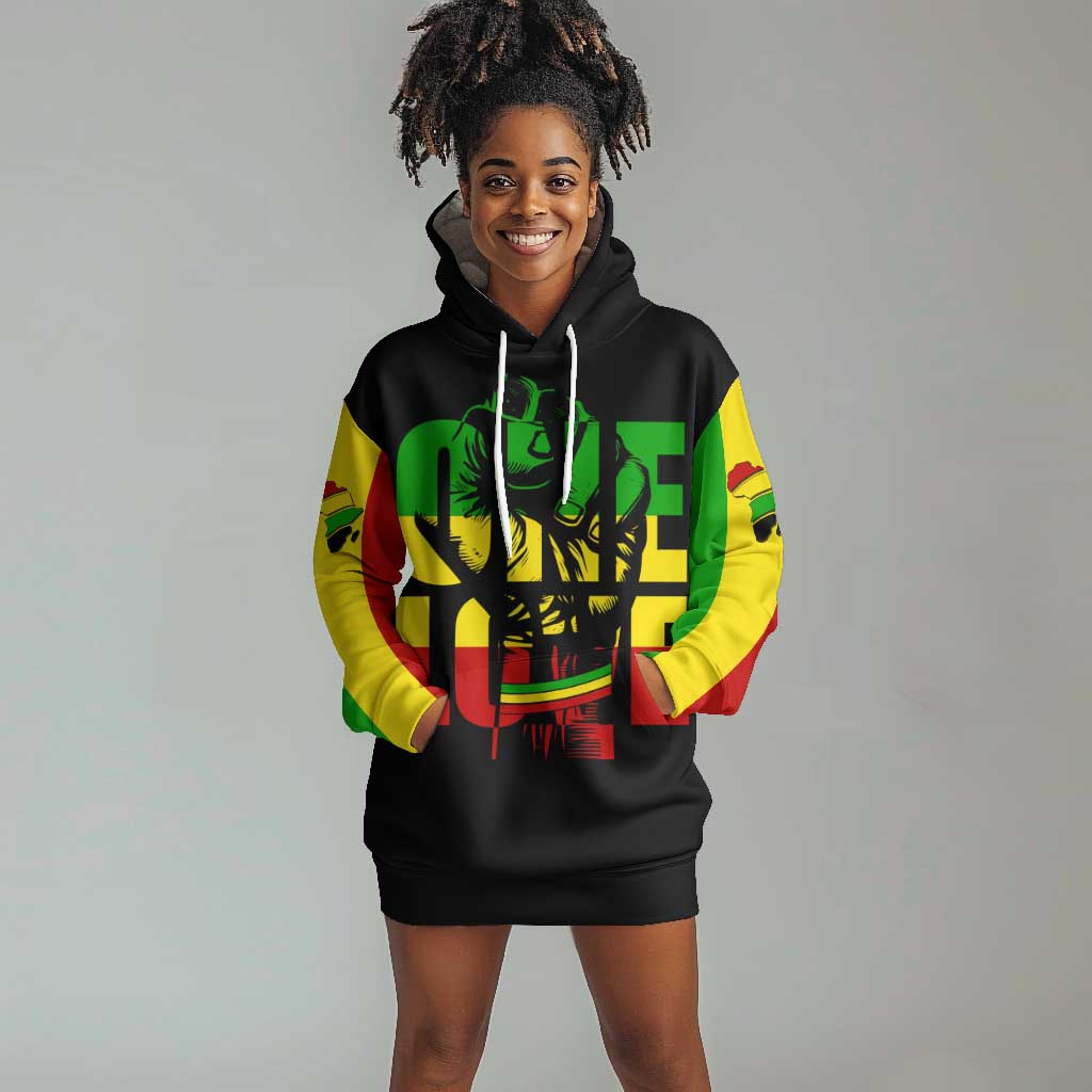 Reggae One Love Hoodie Dress African DT02