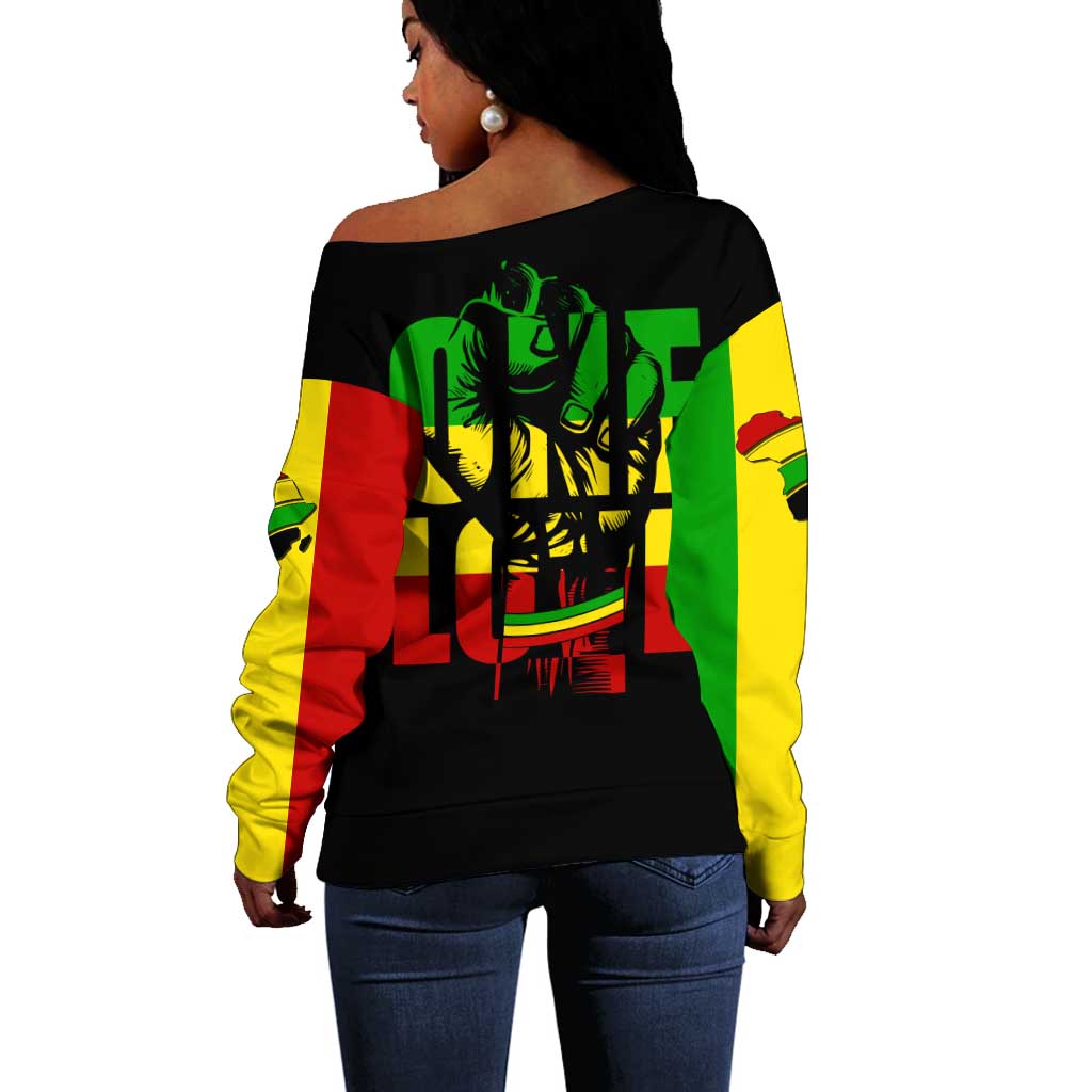 Reggae One Love Off Shoulder Sweater African DT02