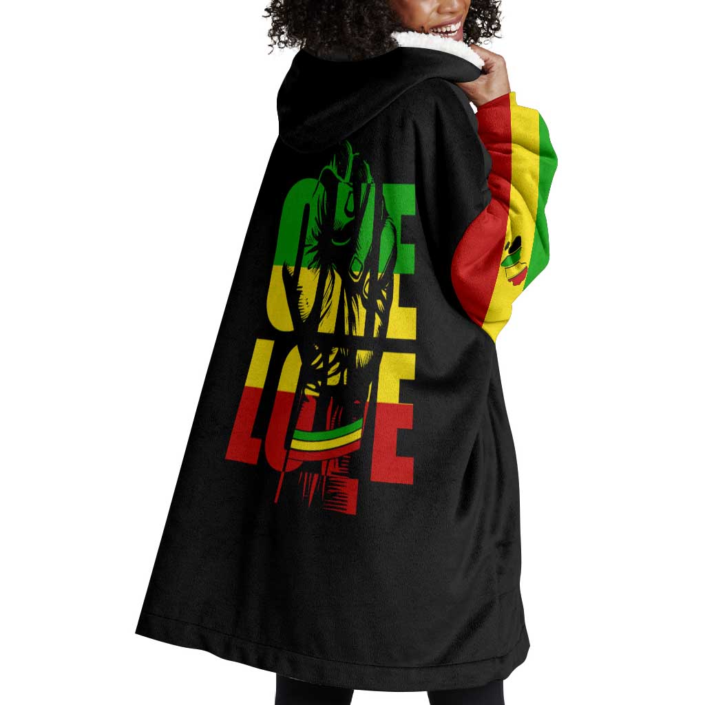 Reggae One Love Wearable Blanket Hoodie African DT02