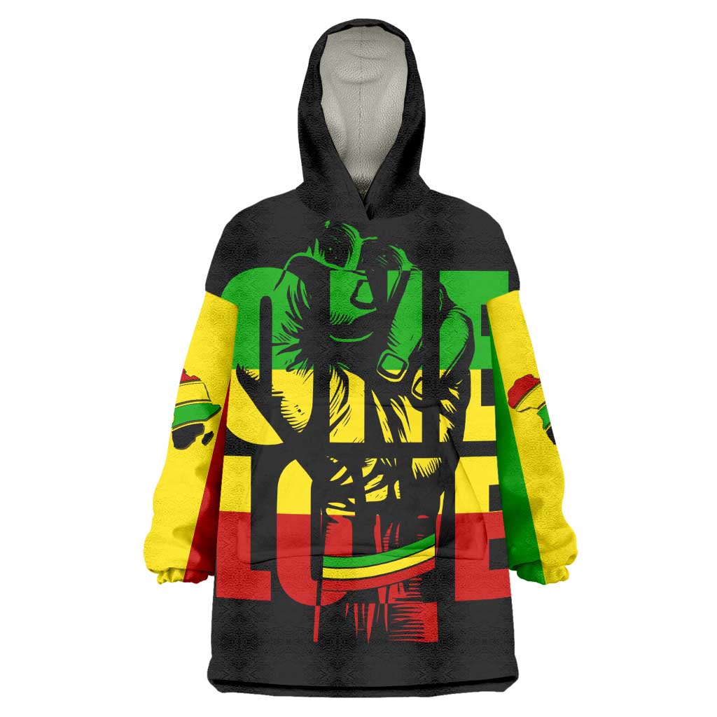 Reggae One Love Wearable Blanket Hoodie African DT02