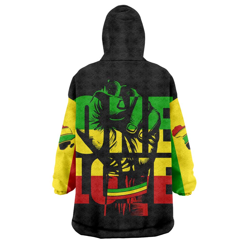Reggae One Love Wearable Blanket Hoodie African DT02