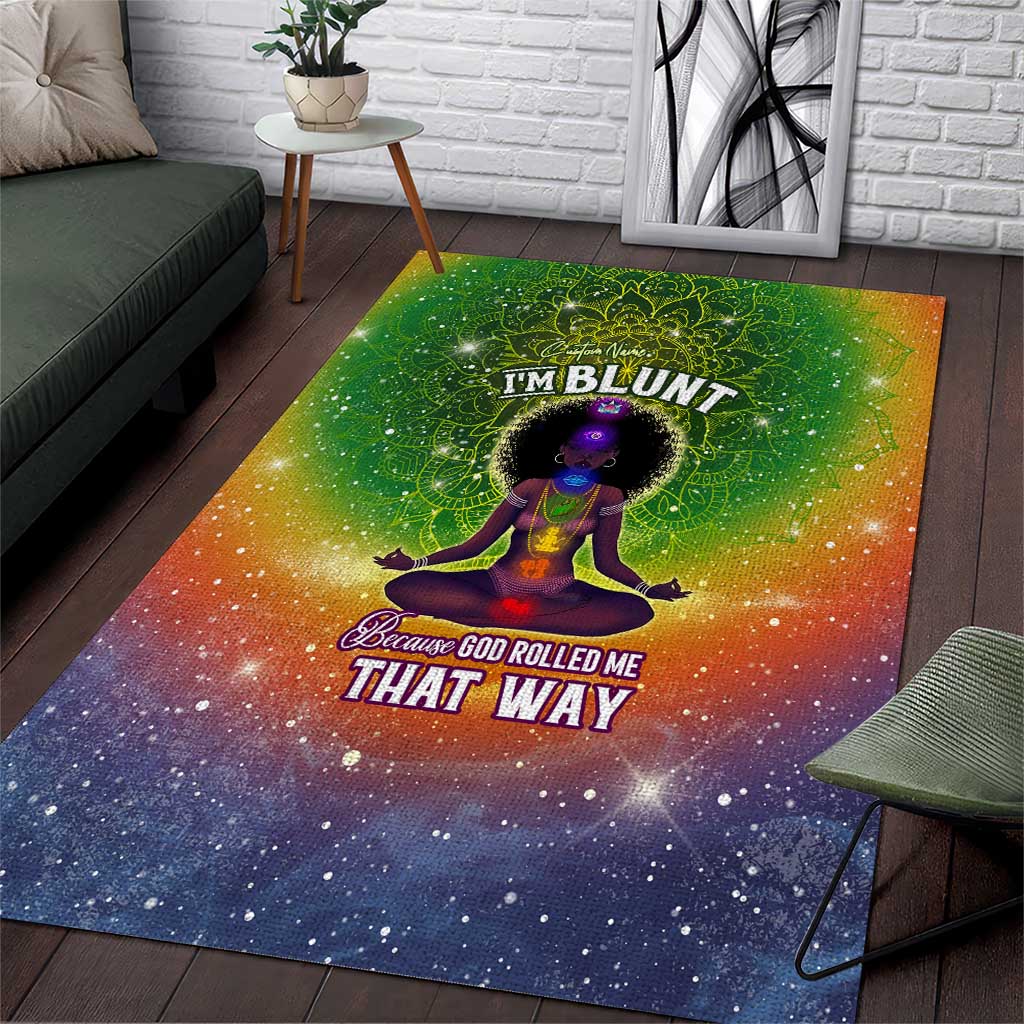 I'm Blunt African Area Rug Black Women Mandala DT02