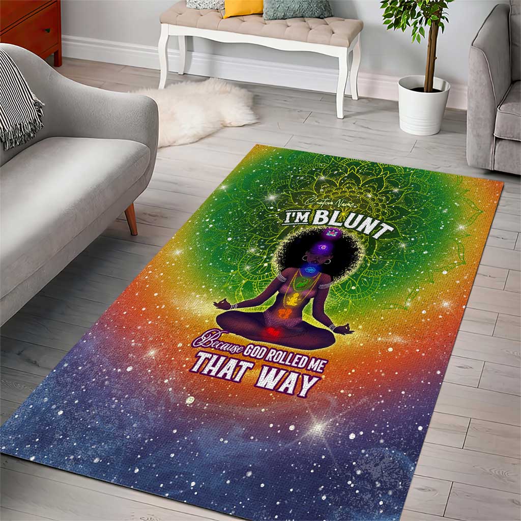 I'm Blunt African Area Rug Black Women Mandala DT02