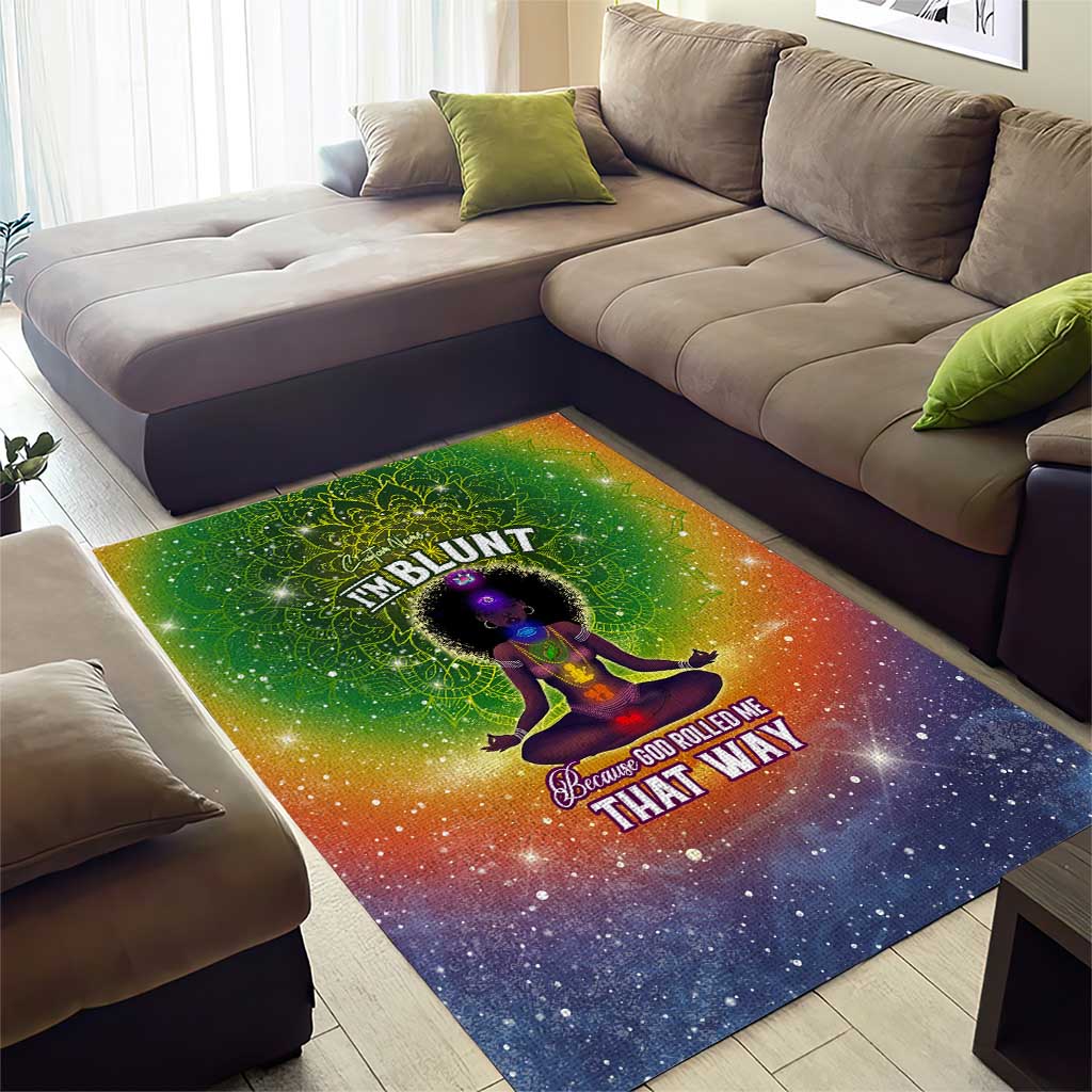I'm Blunt African Area Rug Black Women Mandala DT02