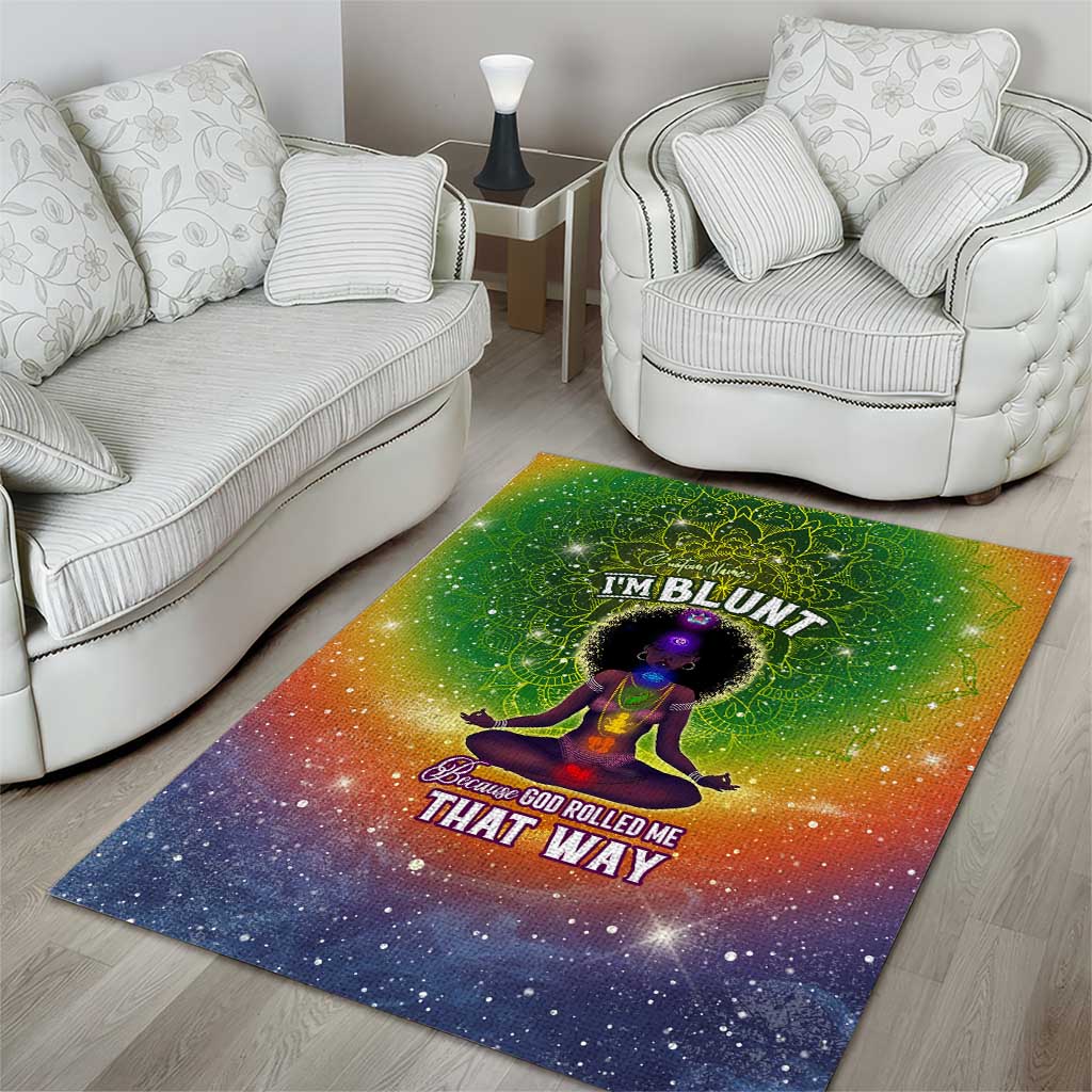 I'm Blunt African Area Rug Black Women Mandala DT02
