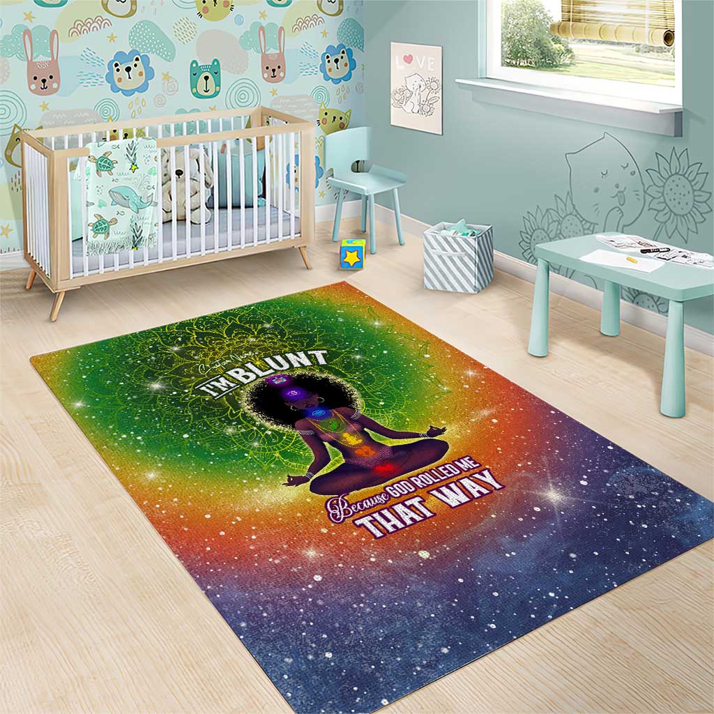 I'm Blunt African Area Rug Black Women Mandala DT02