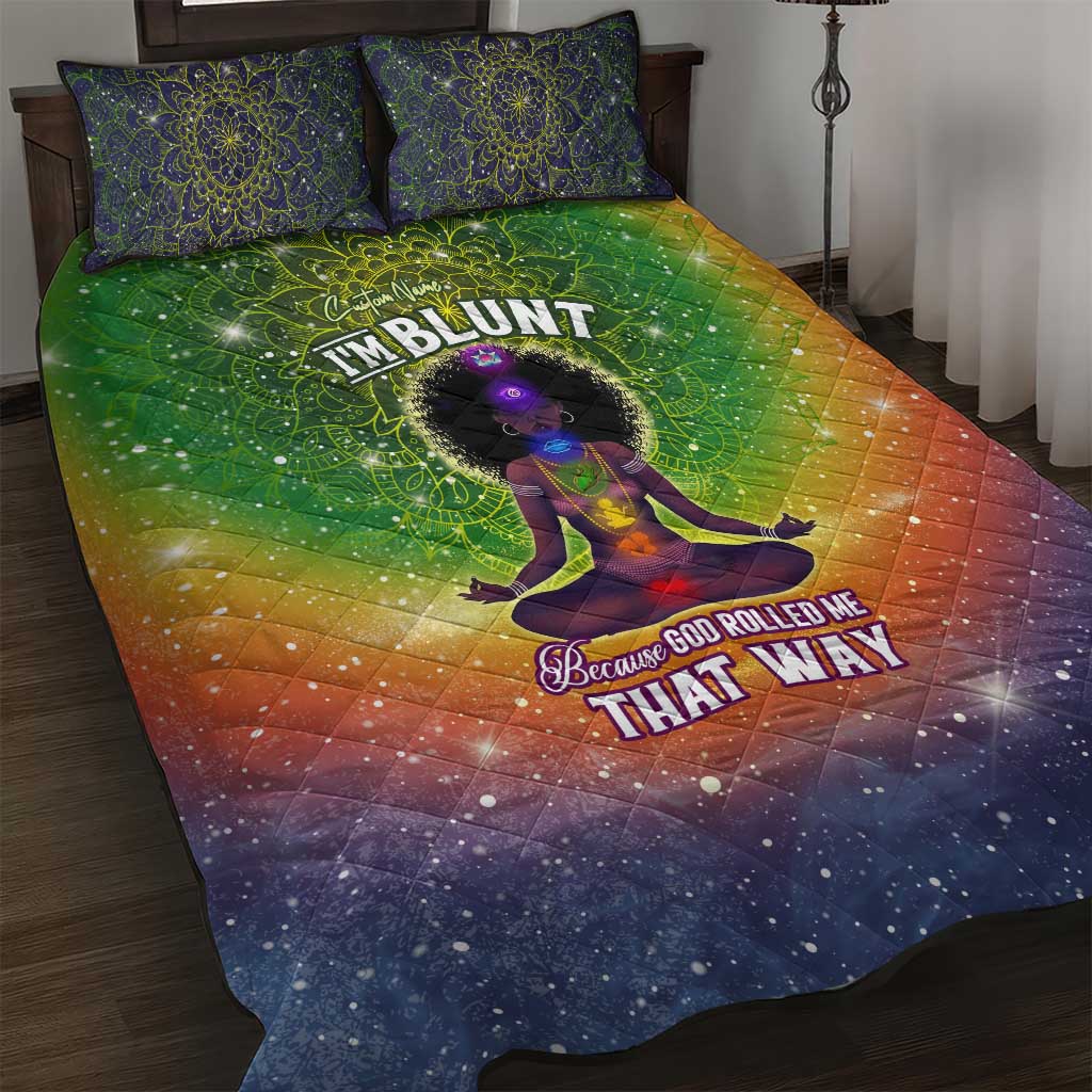 I'm Blunt African Quilt Bed Set Black Women Mandala DT02