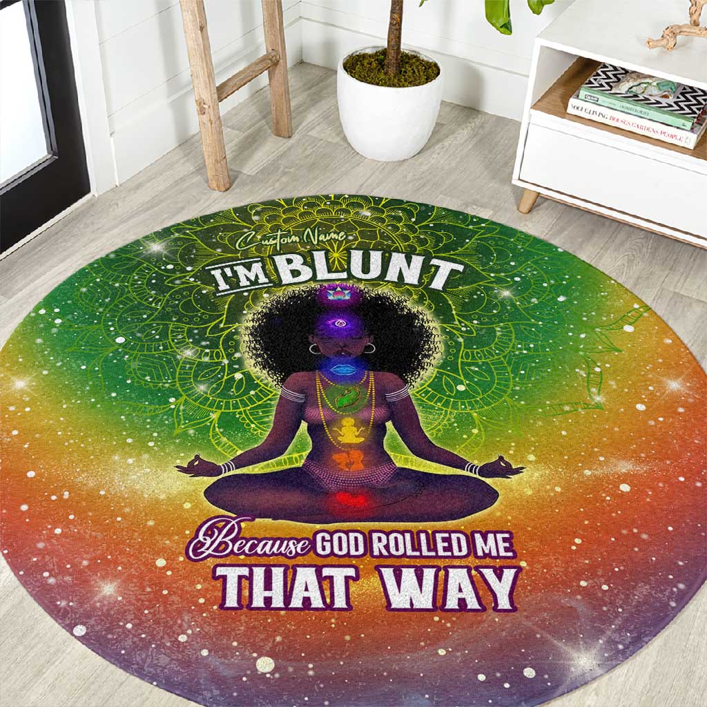I'm Blunt African Round Carpet Black Women Mandala DT02