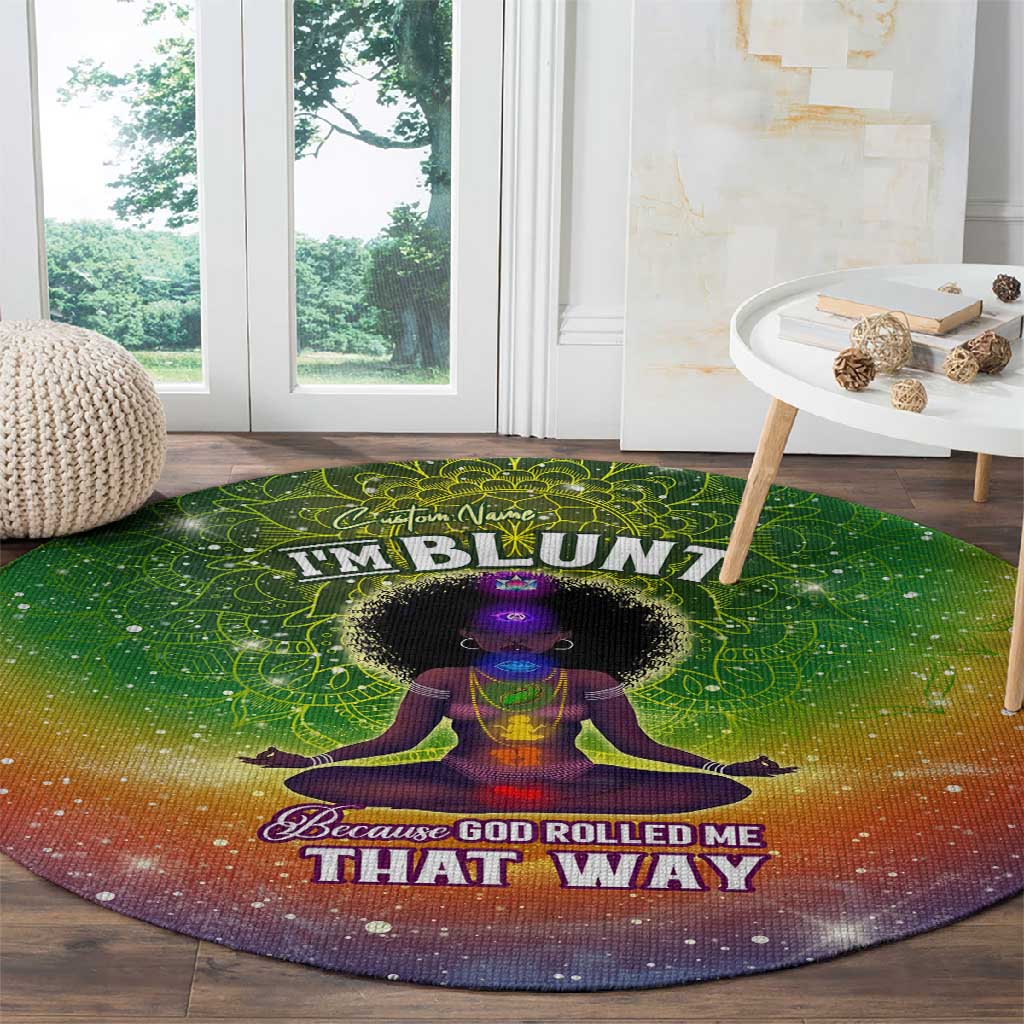 I'm Blunt African Round Carpet Black Women Mandala DT02