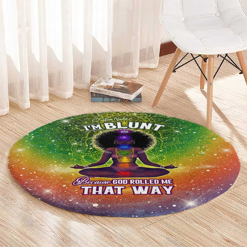 I'm Blunt African Round Carpet Black Women Mandala DT02