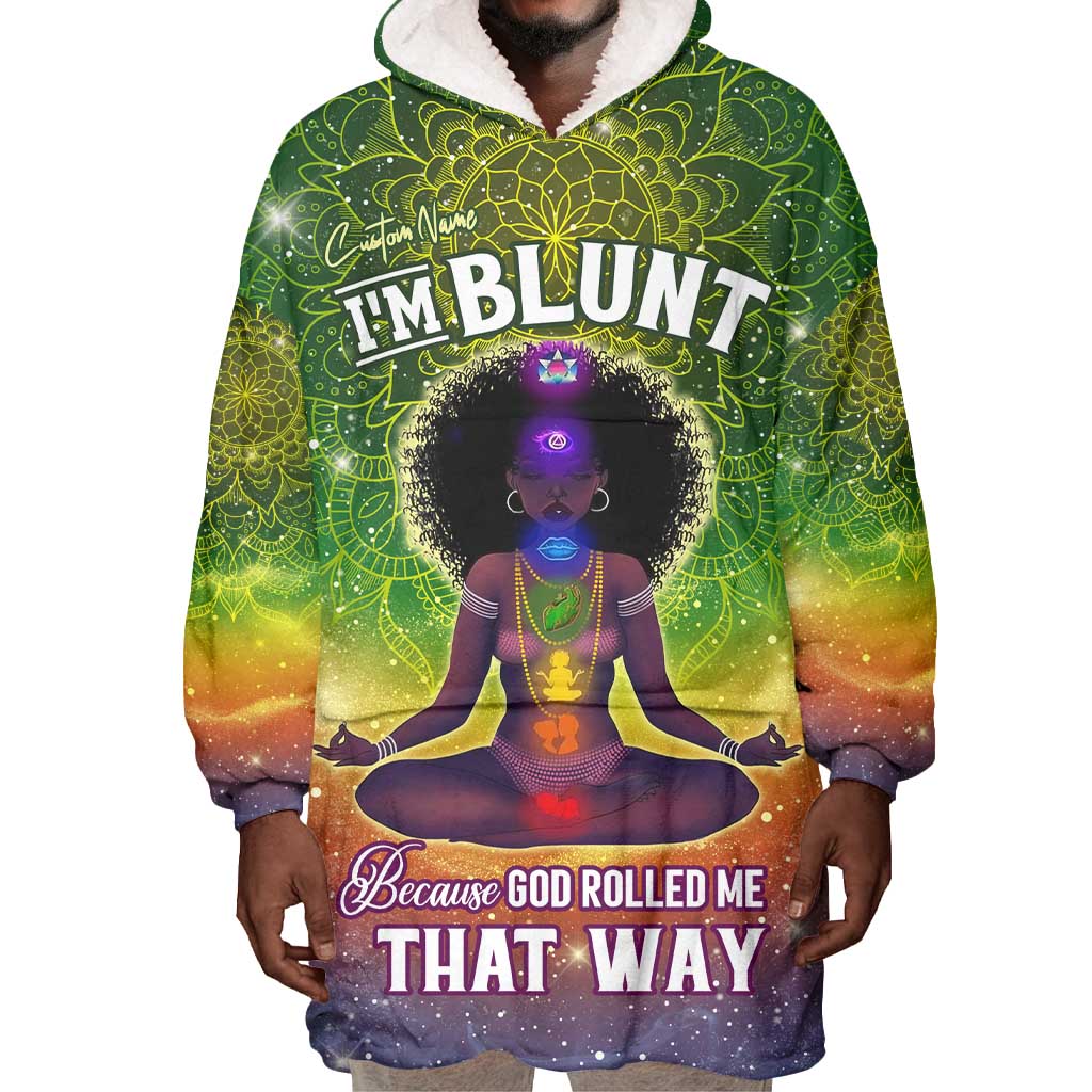 I'm Blunt African Wearable Blanket Hoodie Black Women Mandala DT02