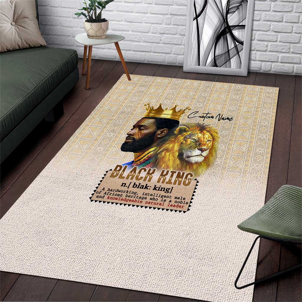 Lion Black King Area Rug African Heritage DT02