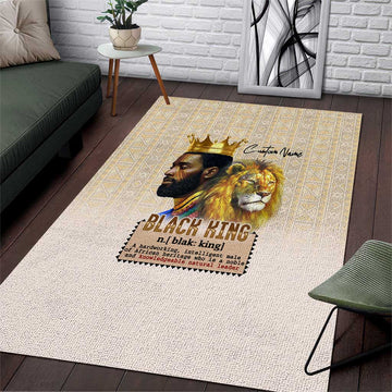 Lion Black King Area Rug African Heritage DT02