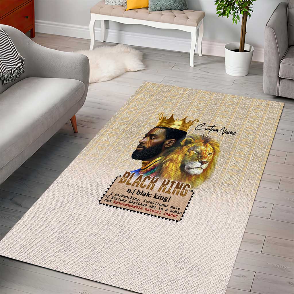 Lion Black King Area Rug African Heritage DT02