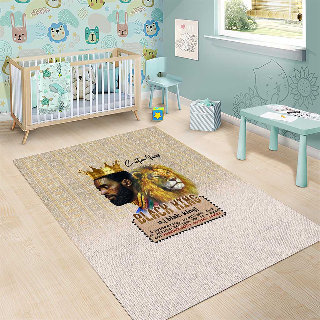 Lion Black King Area Rug African Heritage DT02