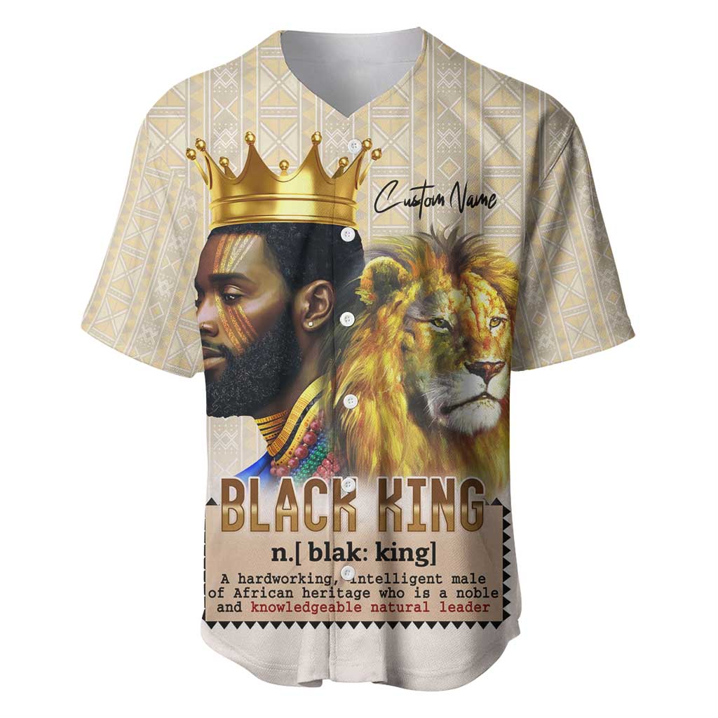 Lion Black King Baseball Jersey African Heritage DT02