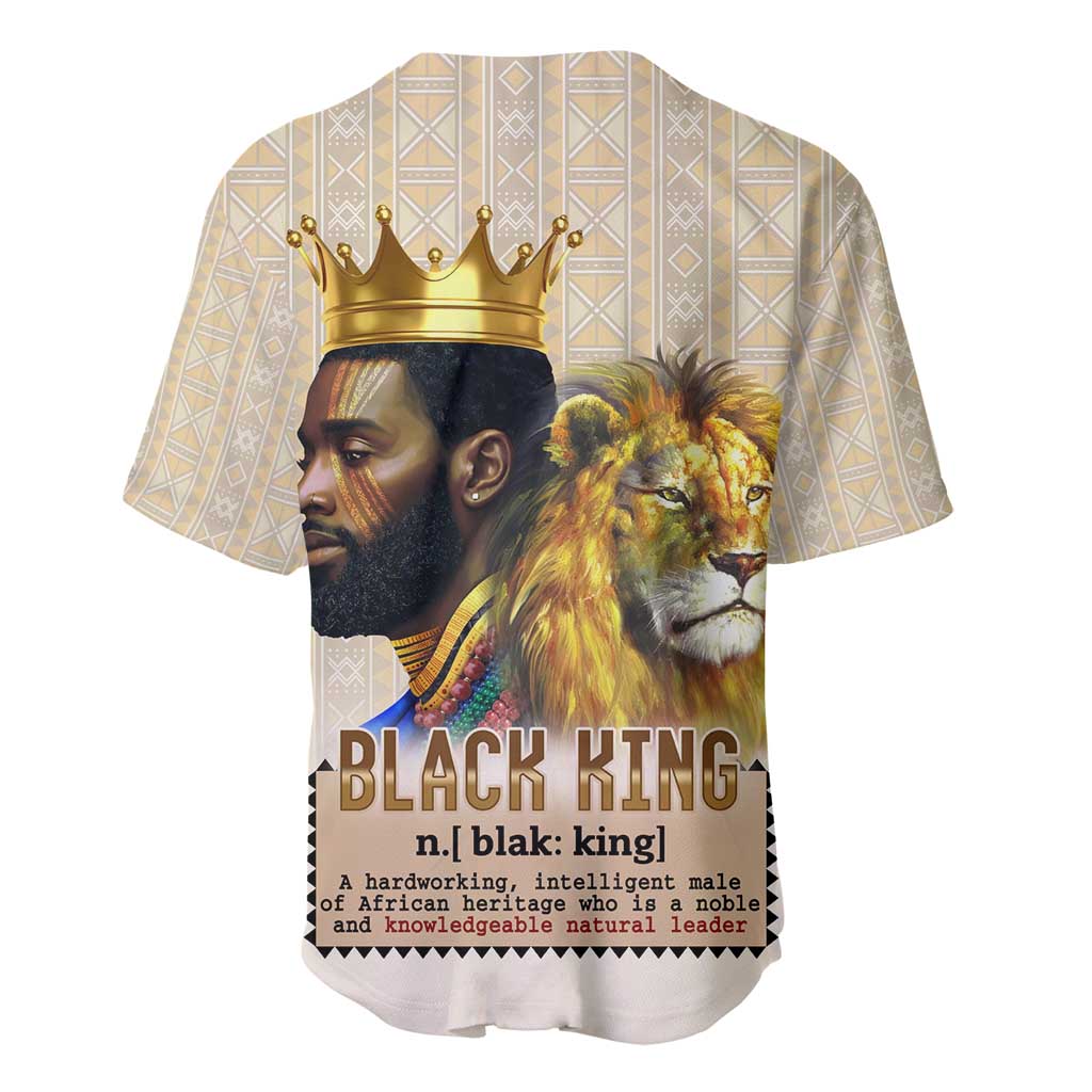 Lion Black King Baseball Jersey African Heritage DT02