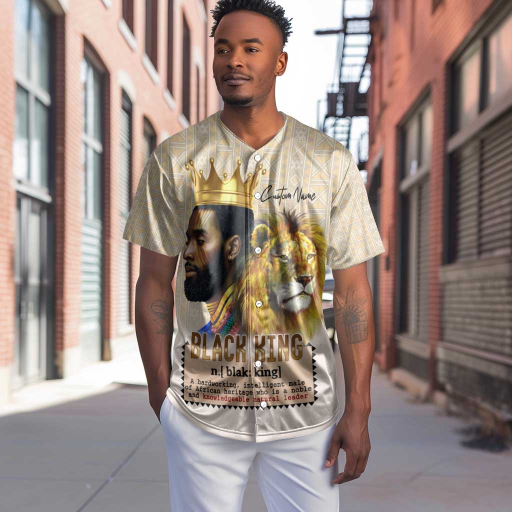 Lion Black King Baseball Jersey African Heritage DT02
