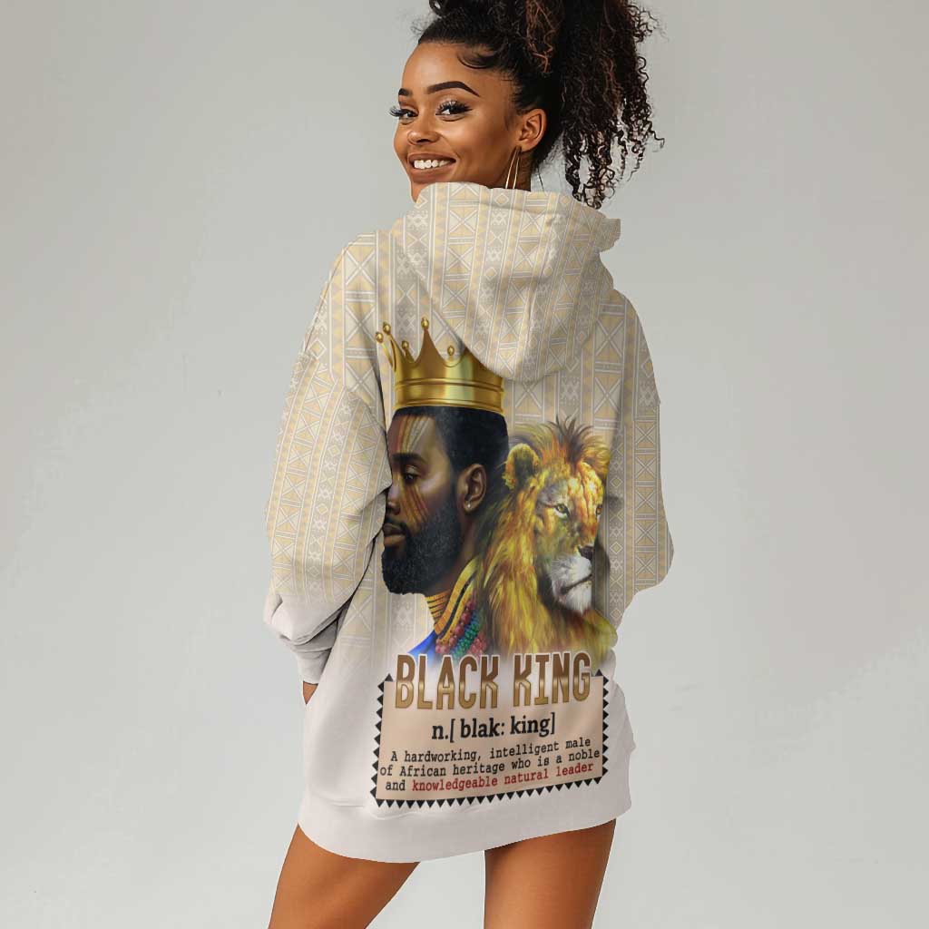 Lion Black King Hoodie Dress African Heritage DT02
