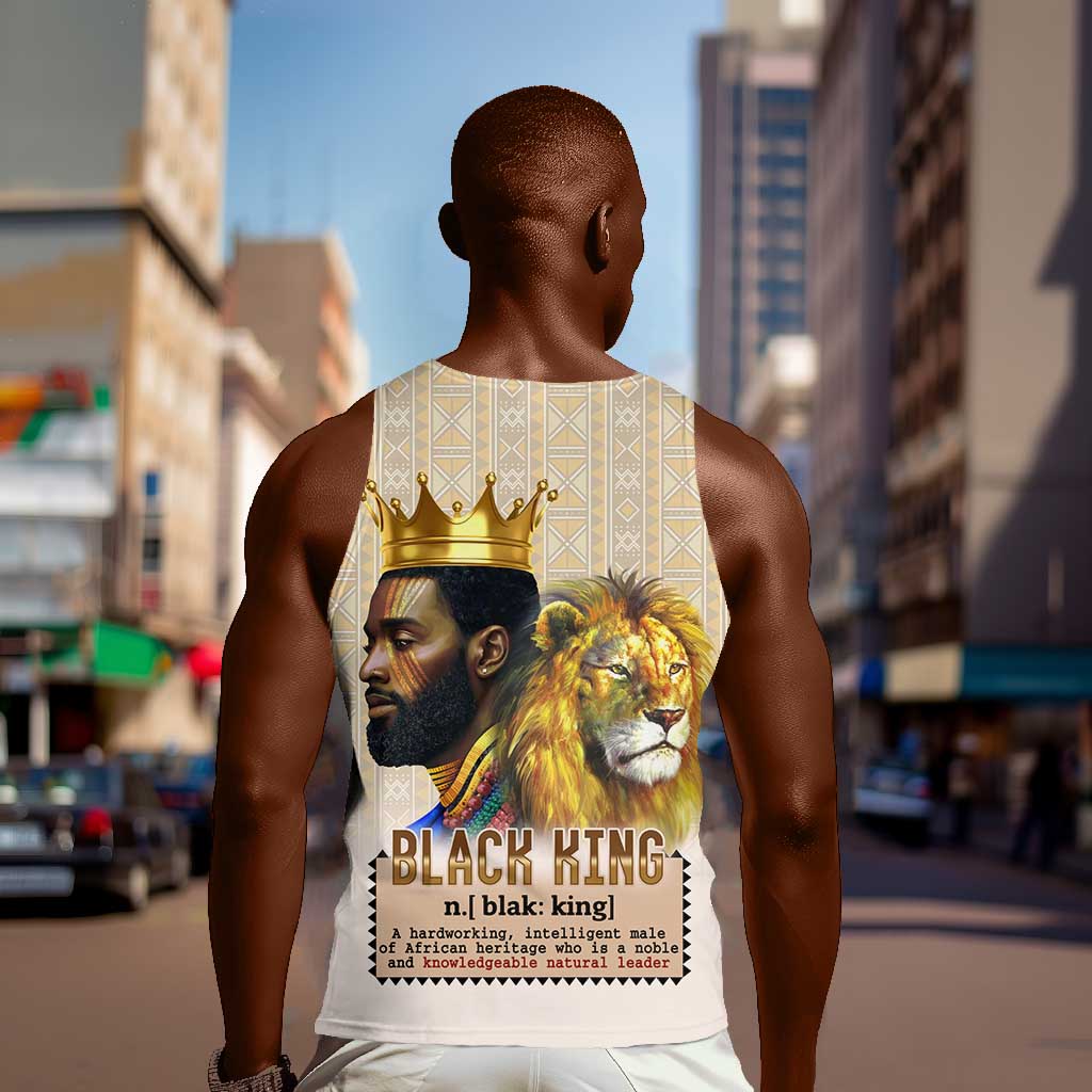 Lion Black King Men Tank Top African Heritage DT02