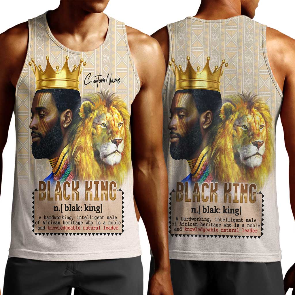 Lion Black King Men Tank Top African Heritage DT02