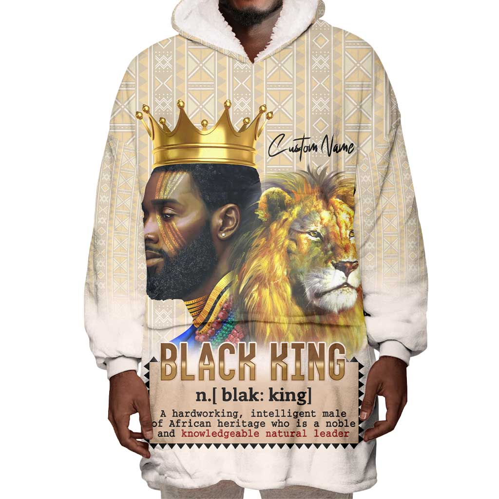 Lion Black King Wearable Blanket Hoodie African Heritage DT02