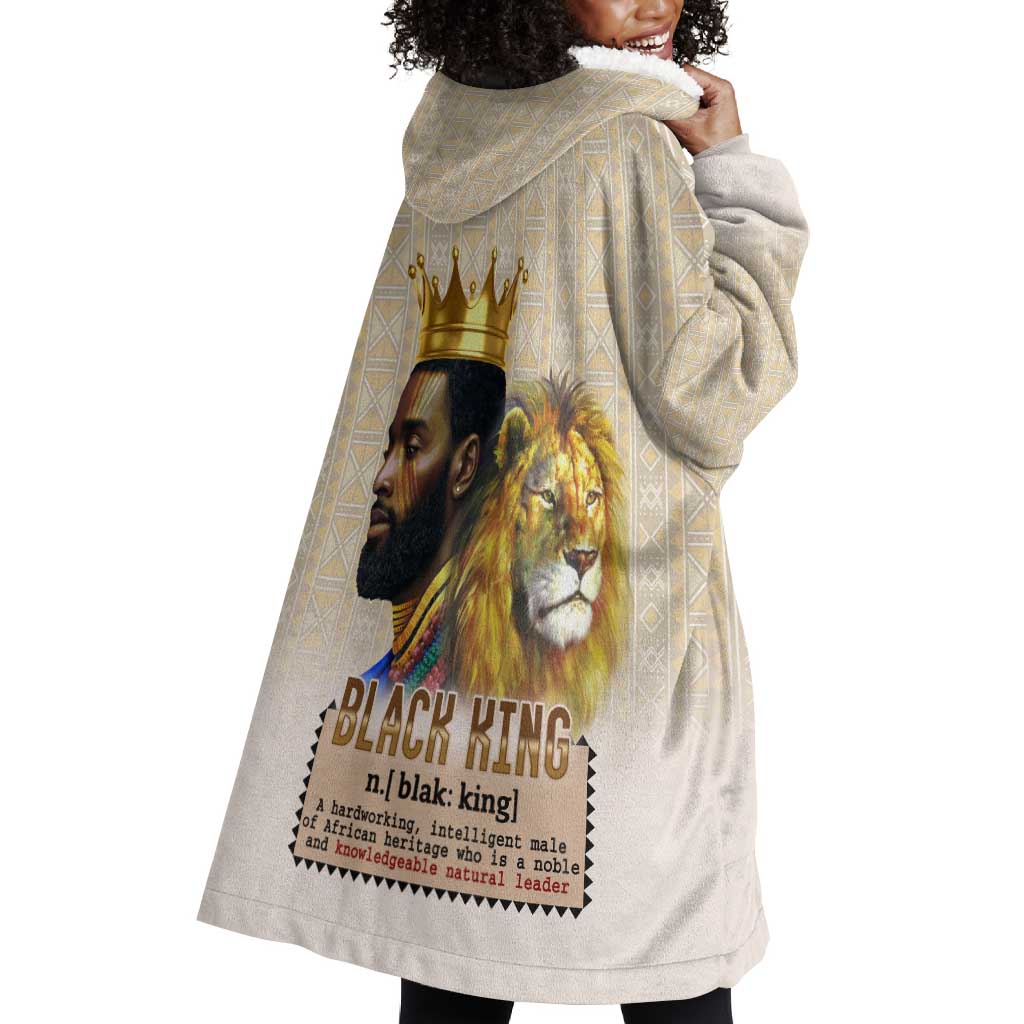 Lion Black King Wearable Blanket Hoodie African Heritage DT02