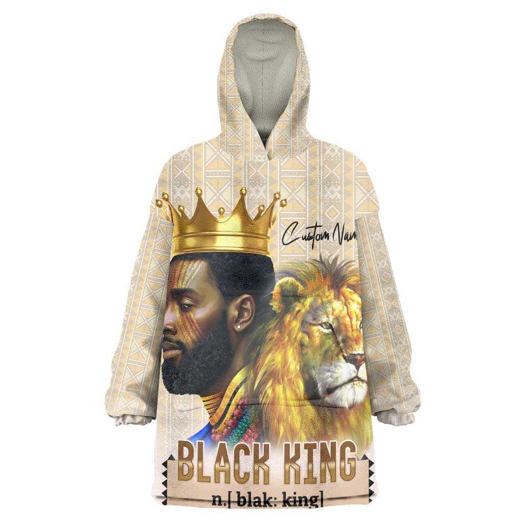 Lion Black King Wearable Blanket Hoodie African Heritage DT02