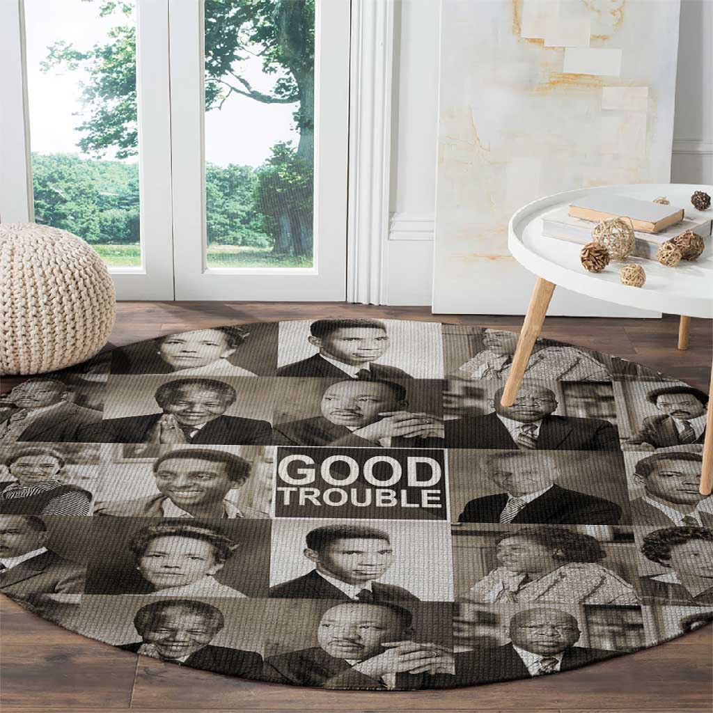 Good Trouble Round Carpet Civil Rights Leaders DT02