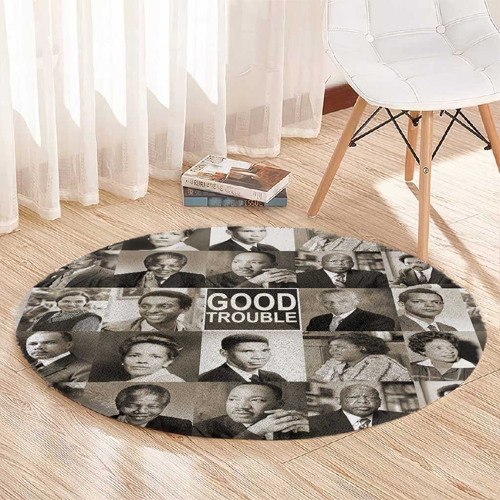 Good Trouble Round Carpet Civil Rights Leaders DT02