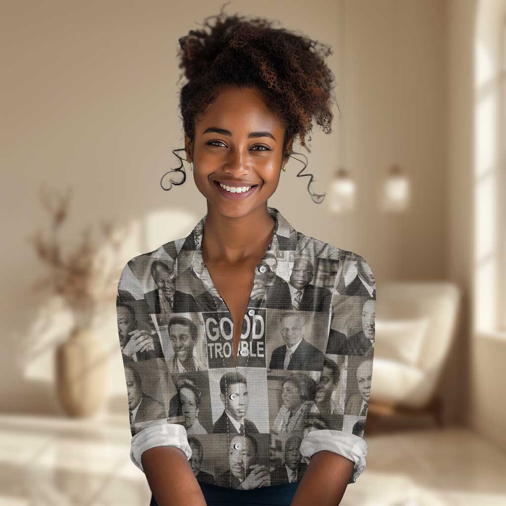 Good Trouble Women Casual Shirt Civil Rights Leaders DT02