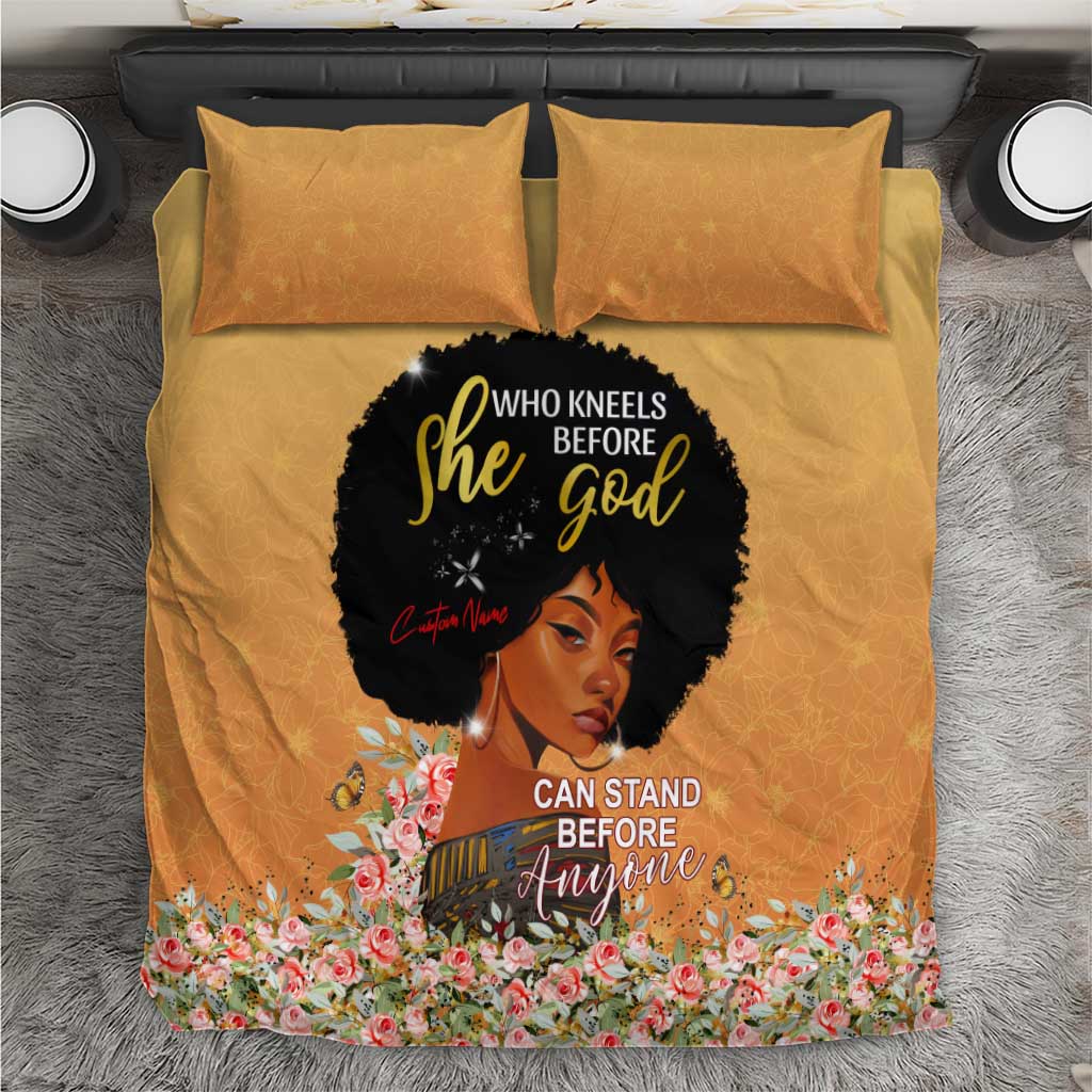 Personalized African Black Women Bedding Set She Who Kneels Before God DT02