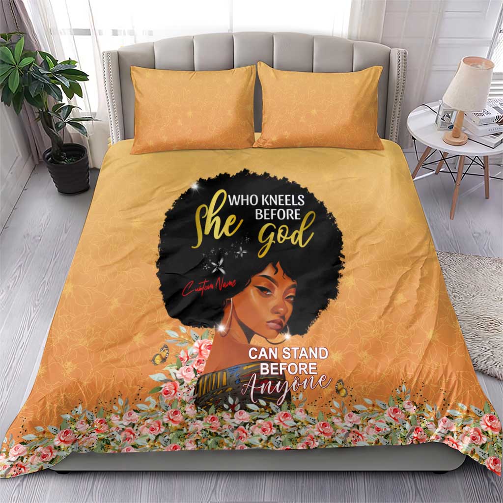 Personalized African Black Women Bedding Set She Who Kneels Before God DT02