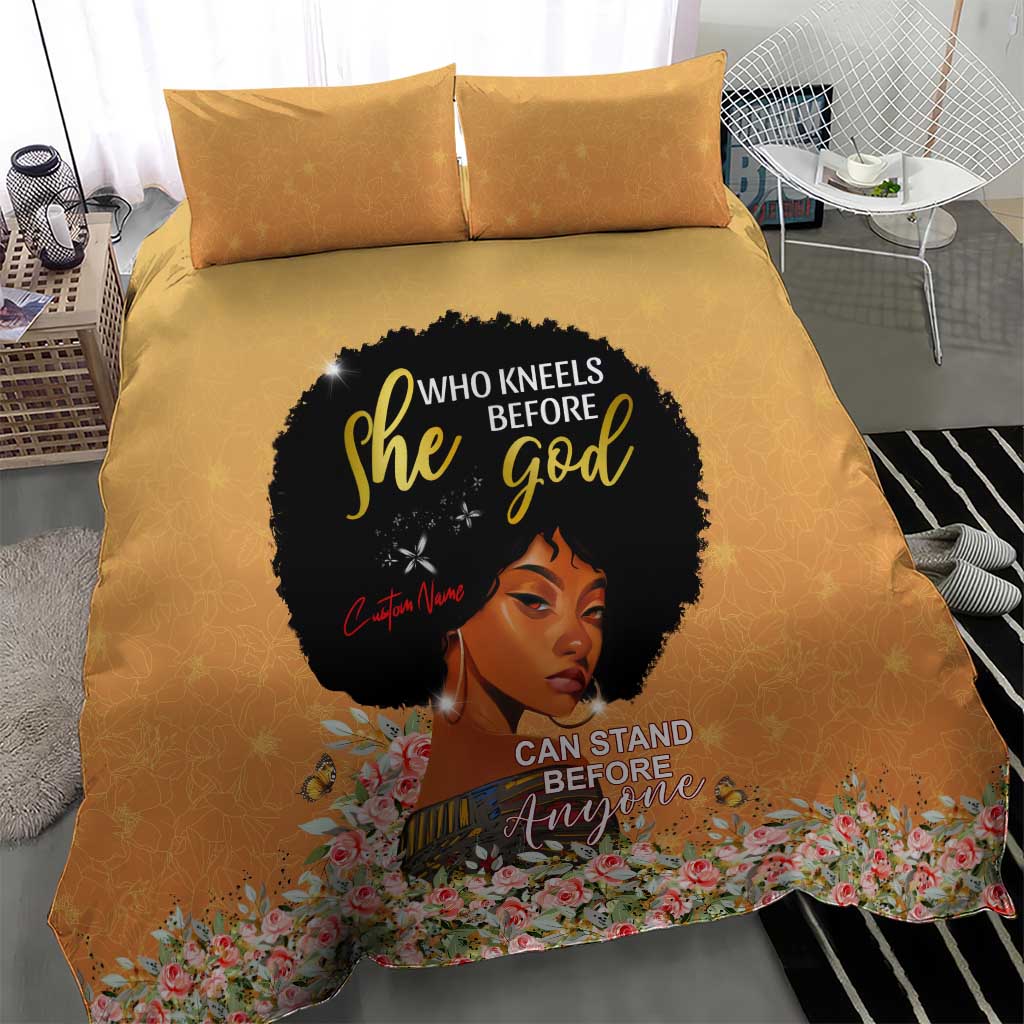 Personalized African Black Women Bedding Set She Who Kneels Before God DT02
