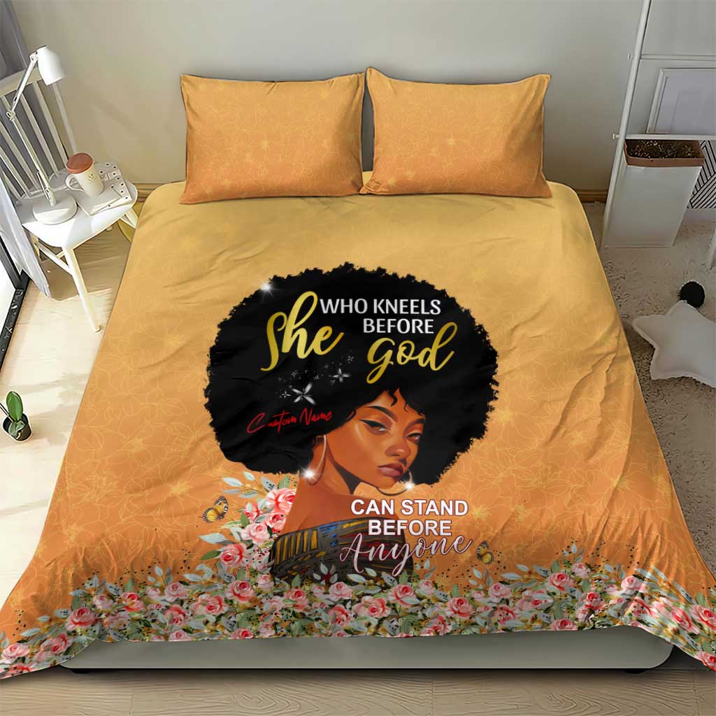 Personalized African Black Women Bedding Set She Who Kneels Before God DT02