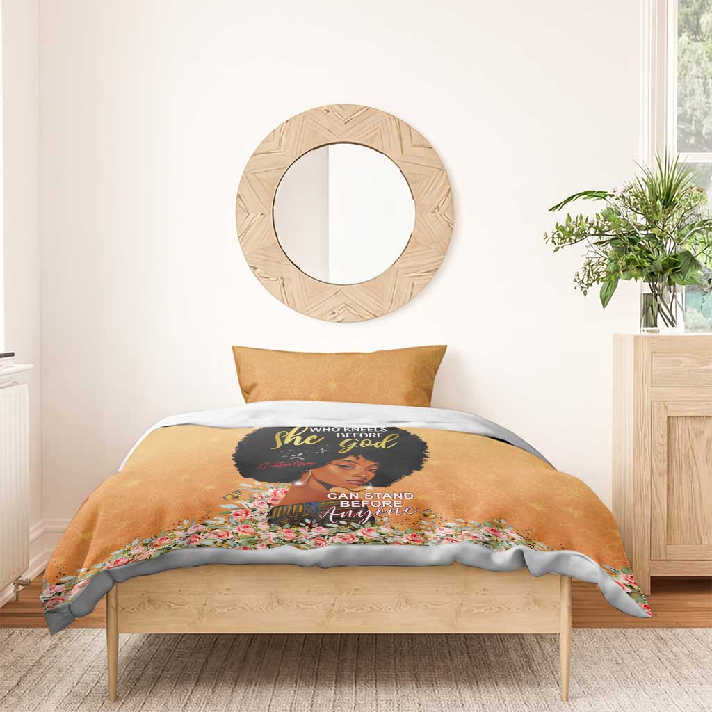 Personalized African Black Women Bedding Set She Who Kneels Before God DT02