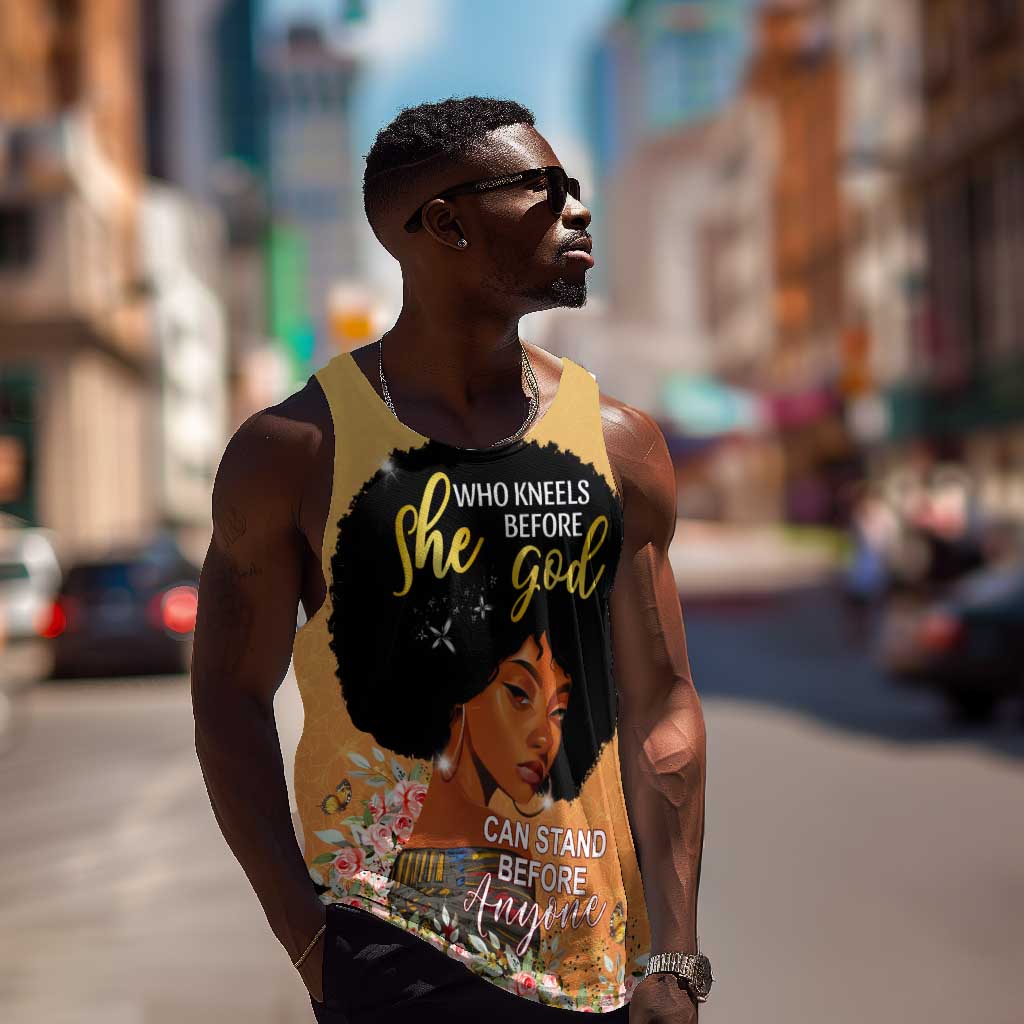 Personalized African Black Women Men Tank Top She Who Kneels Before God DT02