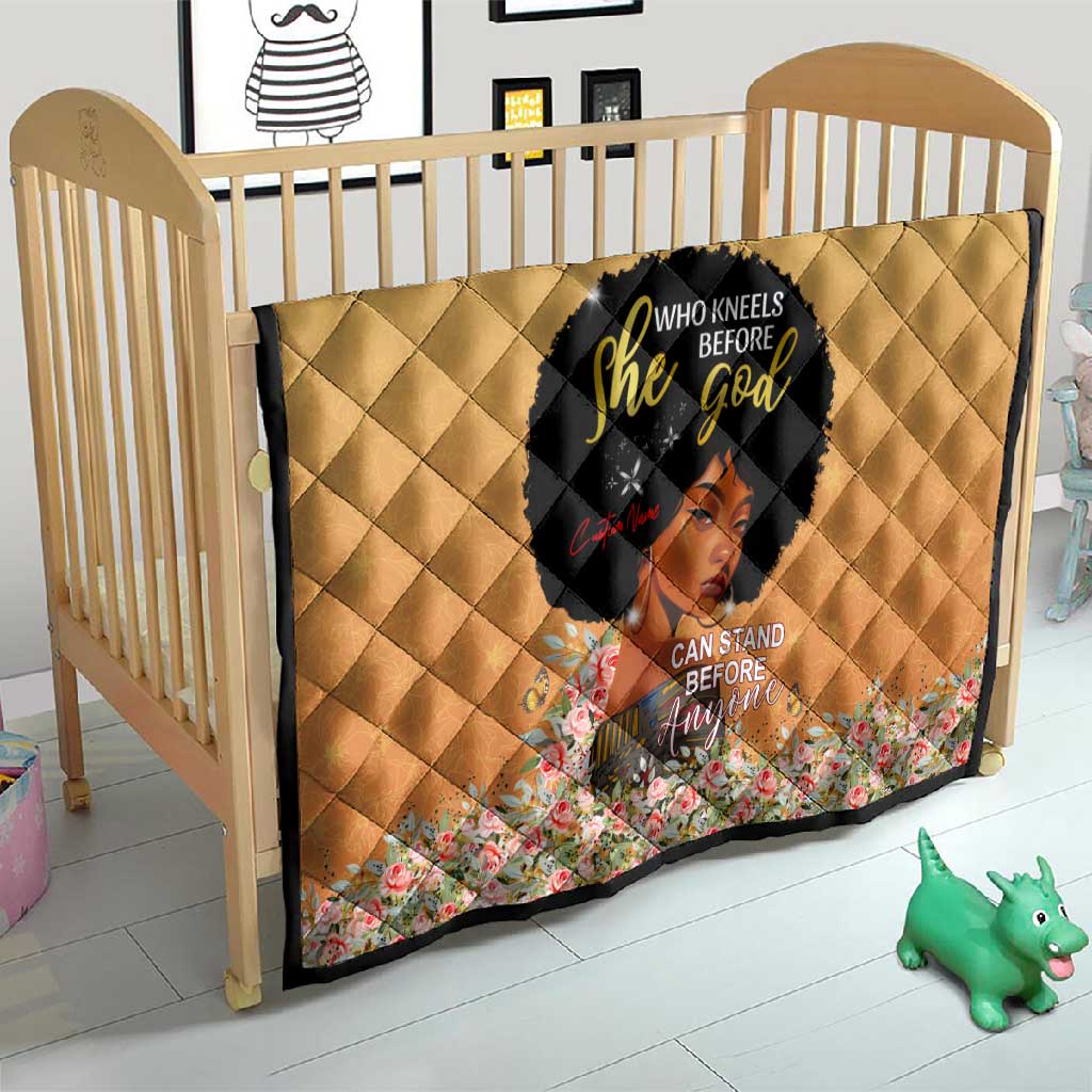 Personalized African Black Women Quilt She Who Kneels Before God DT02