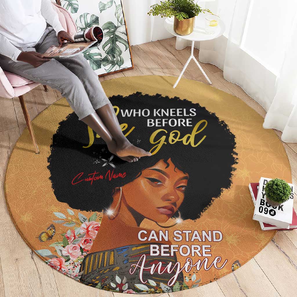 Personalized African Black Women Round Carpet She Who Kneels Before God DT02