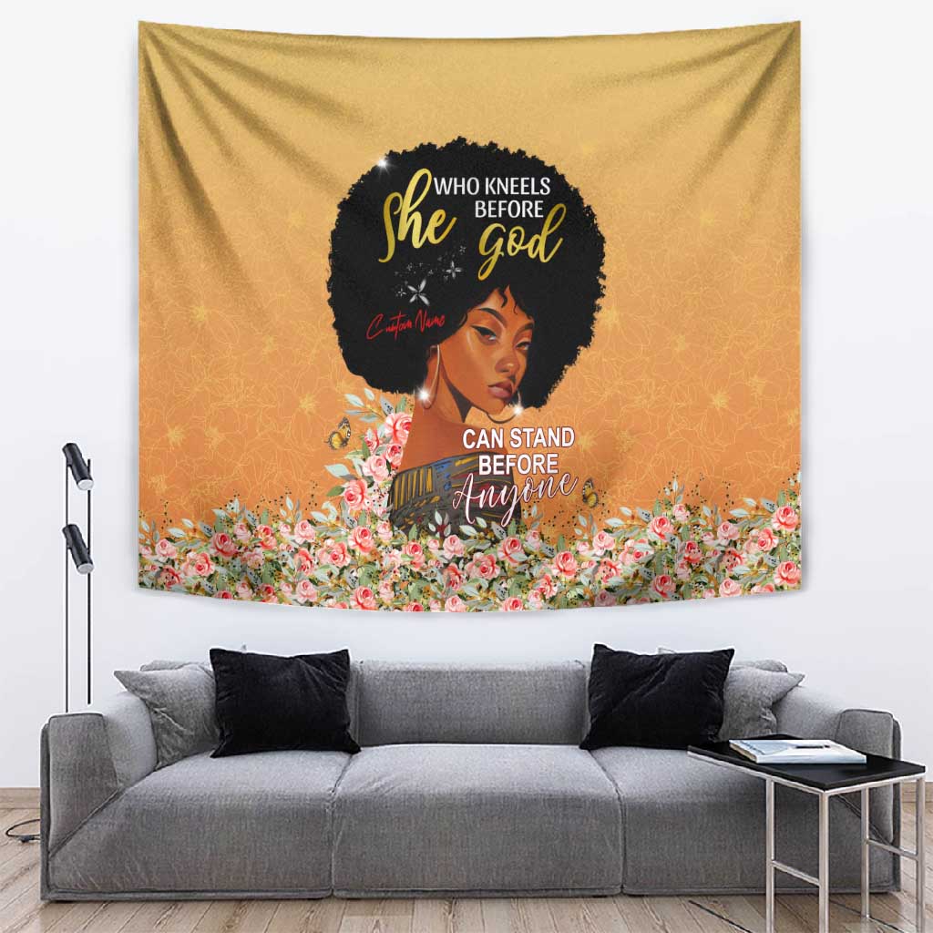 Personalized African Black Women Tapestry She Who Kneels Before God DT02