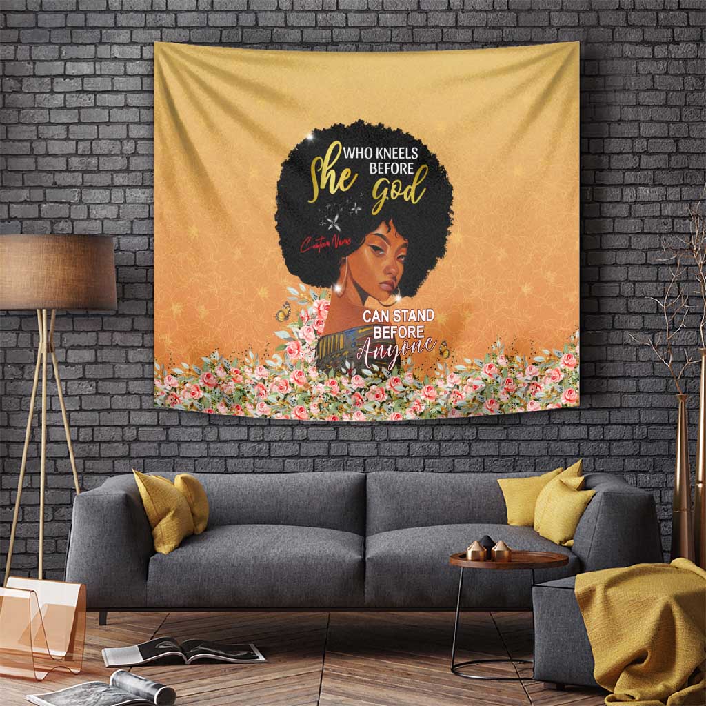Personalized African Black Women Tapestry She Who Kneels Before God DT02