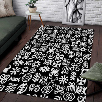African Adinkra Area Rug - Mixed Pattern Symbols DT02