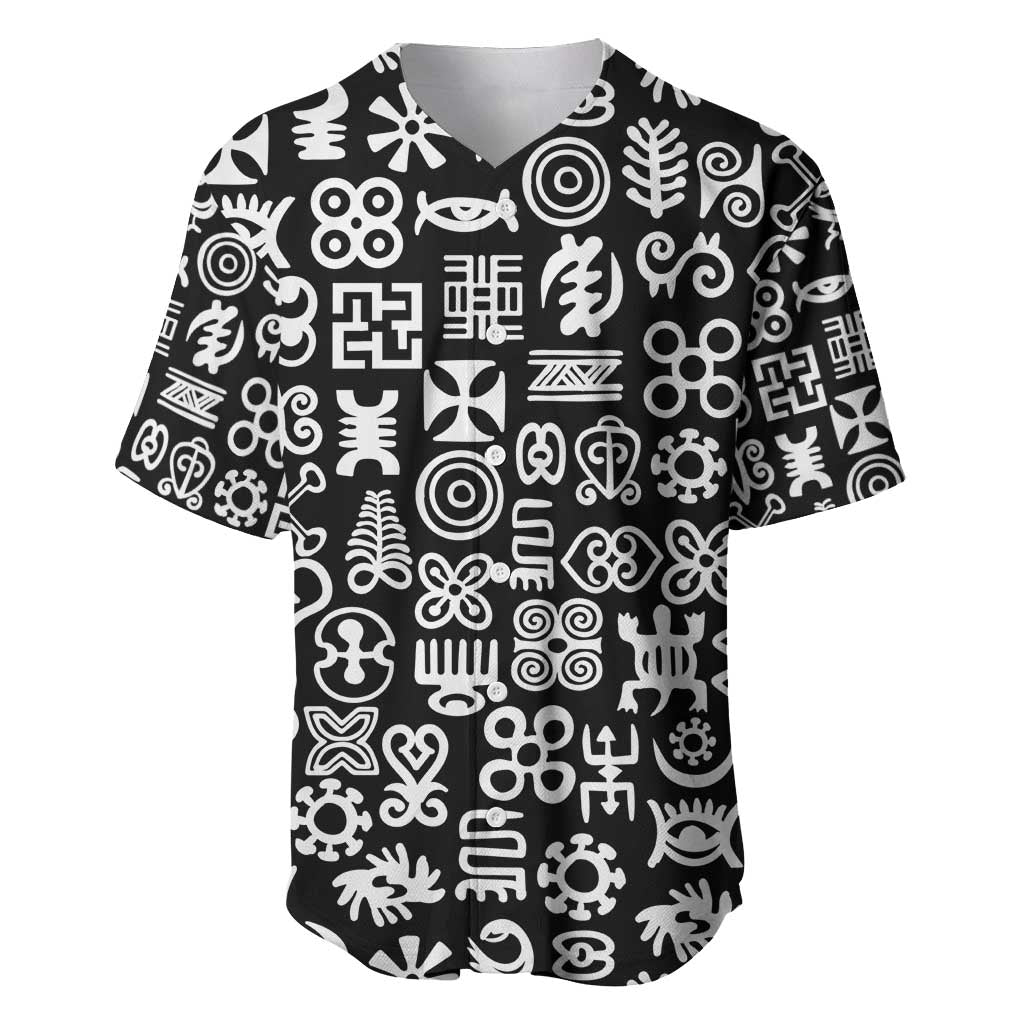 African Adinkra Baseball Jersey - Mixed Pattern Symbols DT02