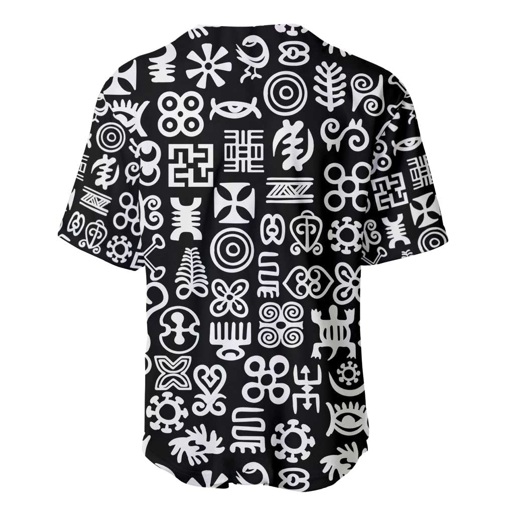African Adinkra Baseball Jersey - Mixed Pattern Symbols DT02
