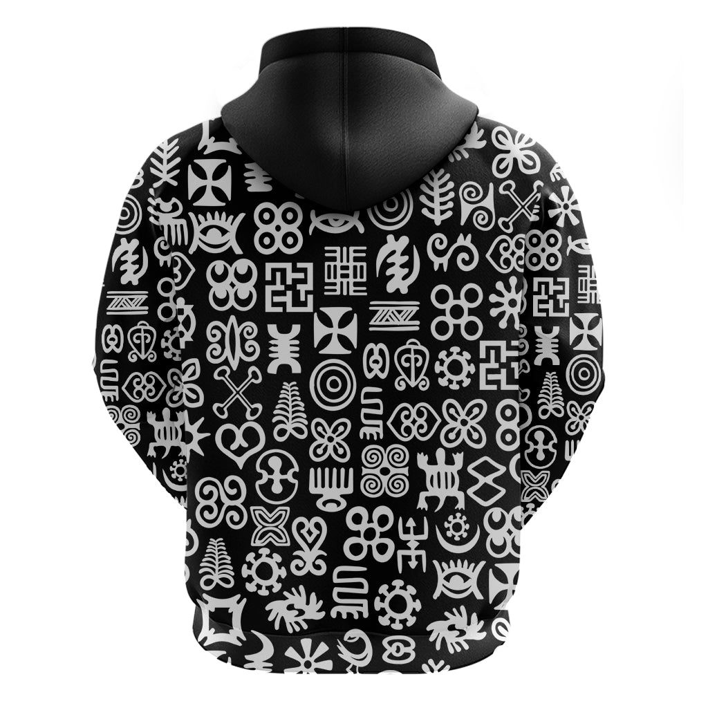 Mix Adinkra Hoodie Black Pattern DT02